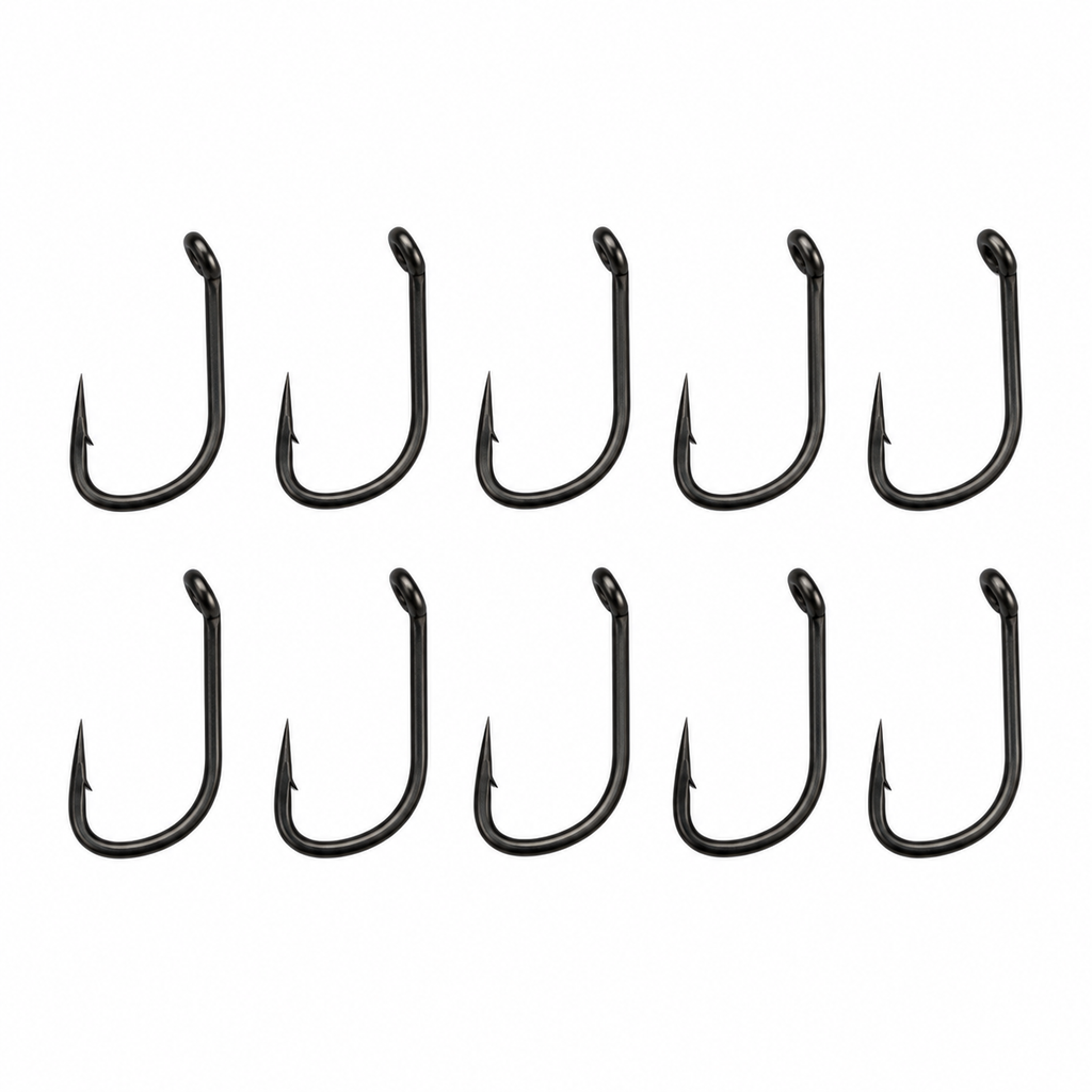 Wide GapeX PTFE Hooks x10 – Micro Barbed Carp Fishing Hooks – Ronnie Rig, German Turbo, Chod Rig