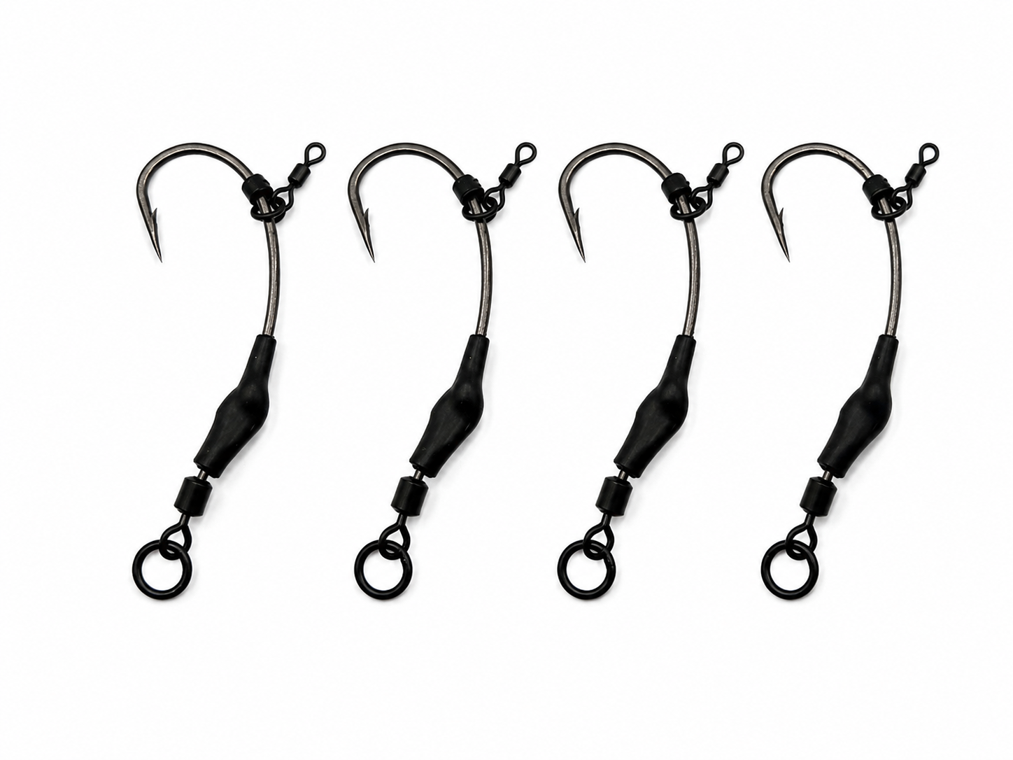 Ronnie Rig Kit x4 – Self Assembly Combi Rig - Curve Shank Size 6 Micro Barbed – Carp Fishing