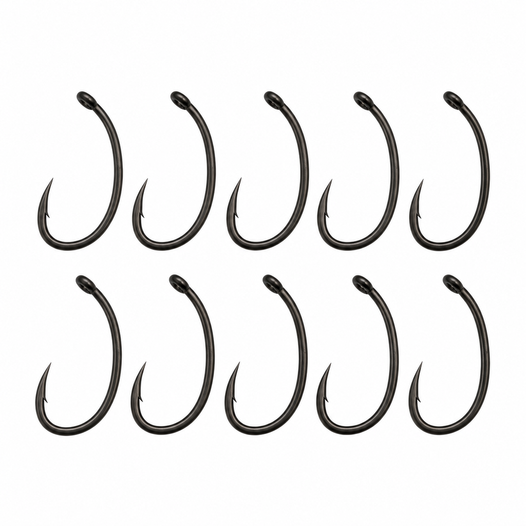 CurveX PTFE Hooks x10 – Micro Barbed Carp Fishing Hooks – Ronnie Rig, German Turbo, Chod Rig