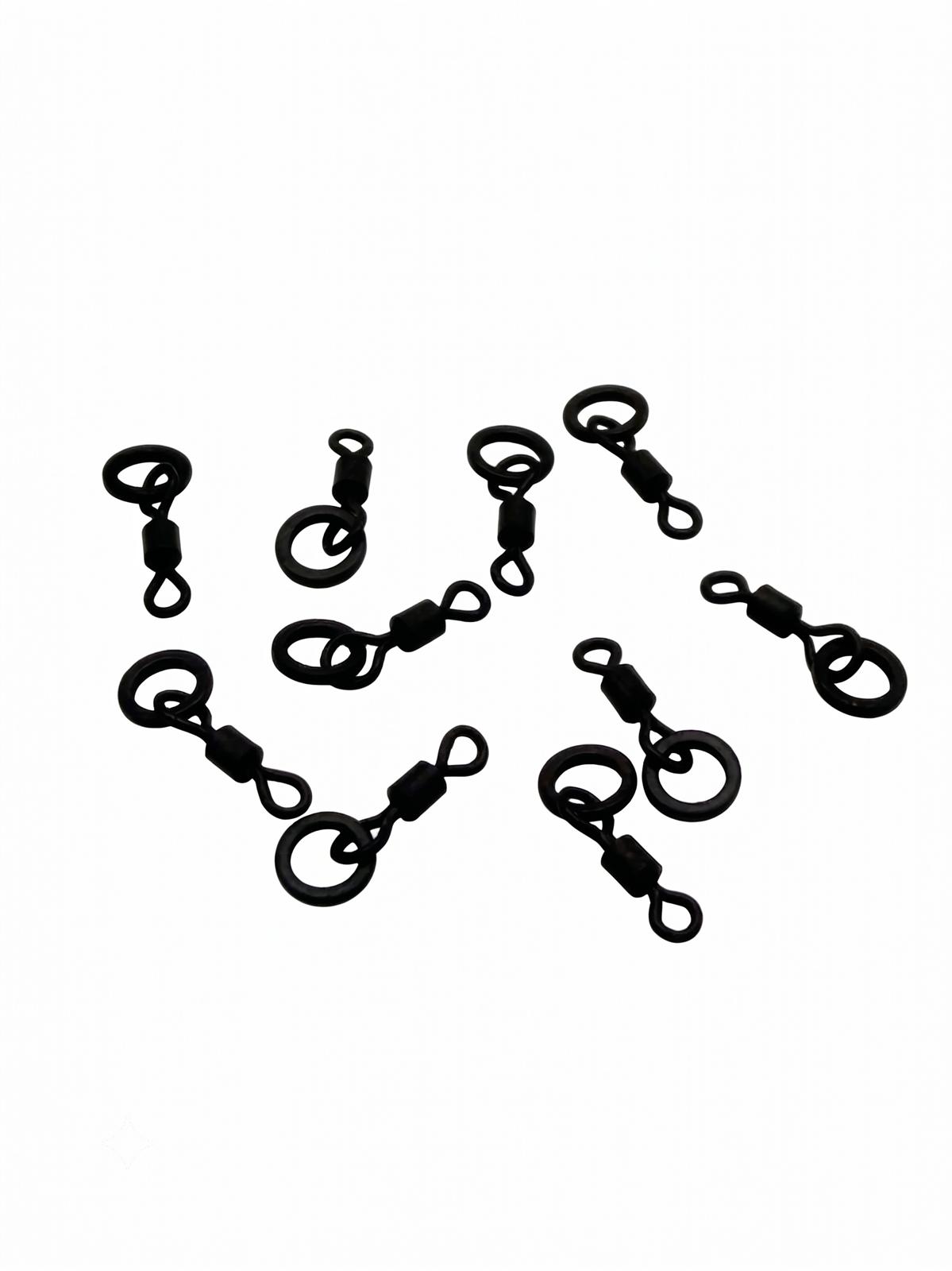 Micro Ring Swivels Black Size 20 x10 | Carp Fishing Rig Components
