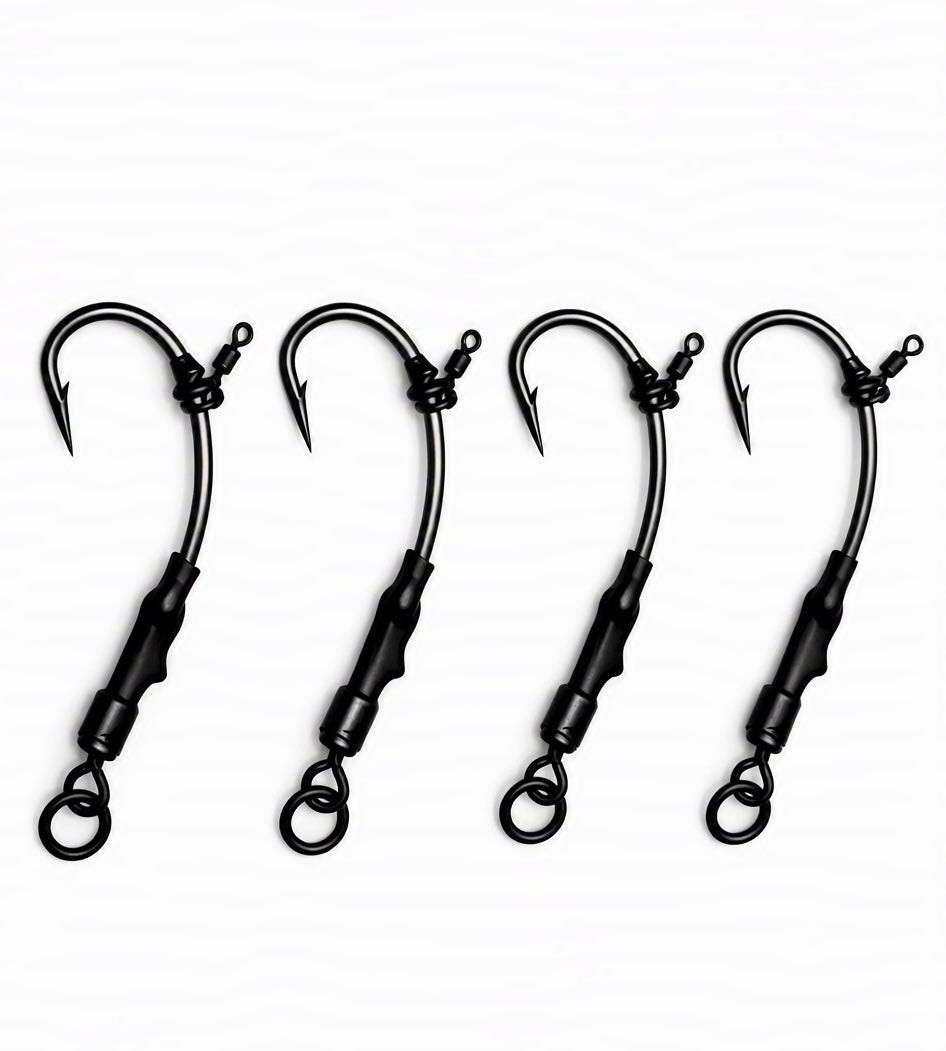 Ronnie Rigs x4 – Size 2 Micro Barbed Pre-Built Carp Fishing Rigs
