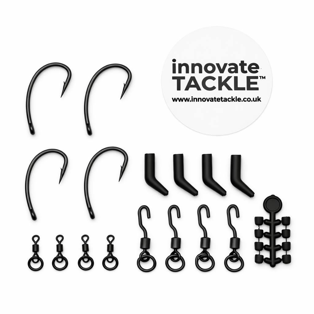 Ronnie Rig Kit x4 – Self Assembly Combi Rig - Curve Shank Size 6 Micro Barbed – Carp Fishing