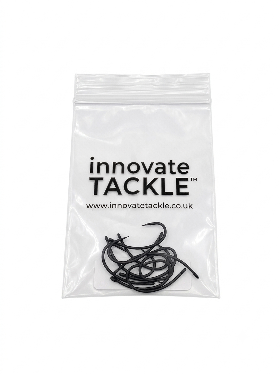 Curve Shank Hooks Size 6 x10 – Barbless Carp Fishing Hooks – Ronnie Rig, German Turbo, Chod Rig
