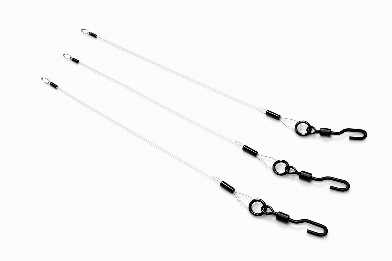 Krimped Boom Sections 30lb 15cm x3 – Carp Fishing Rig Boom Hooklink