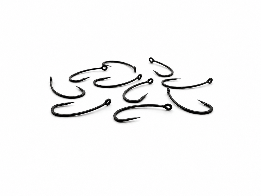 Curve Shank Hooks Size 6 x10 – Micro Barbed Carp Fishing Hooks – Ronnie Rig, German Turbo, Chod Rig