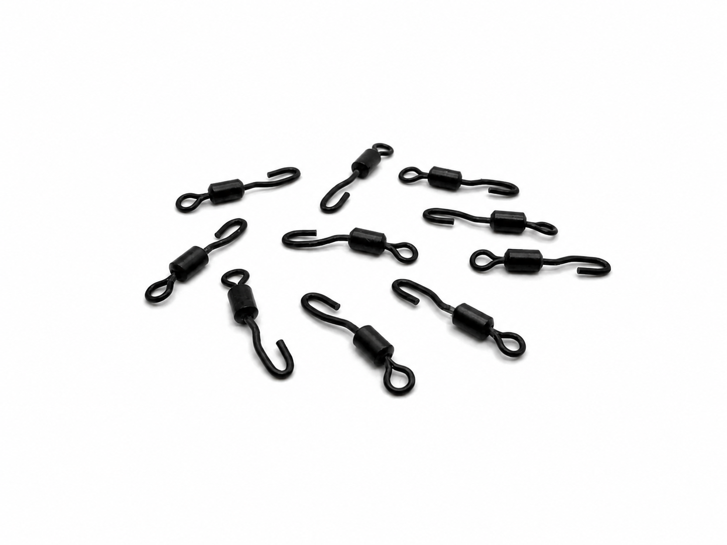 Black Spinner Swivels Size 11 x10 – No Big Ring – Carp Fishing Ronnie Rig Components