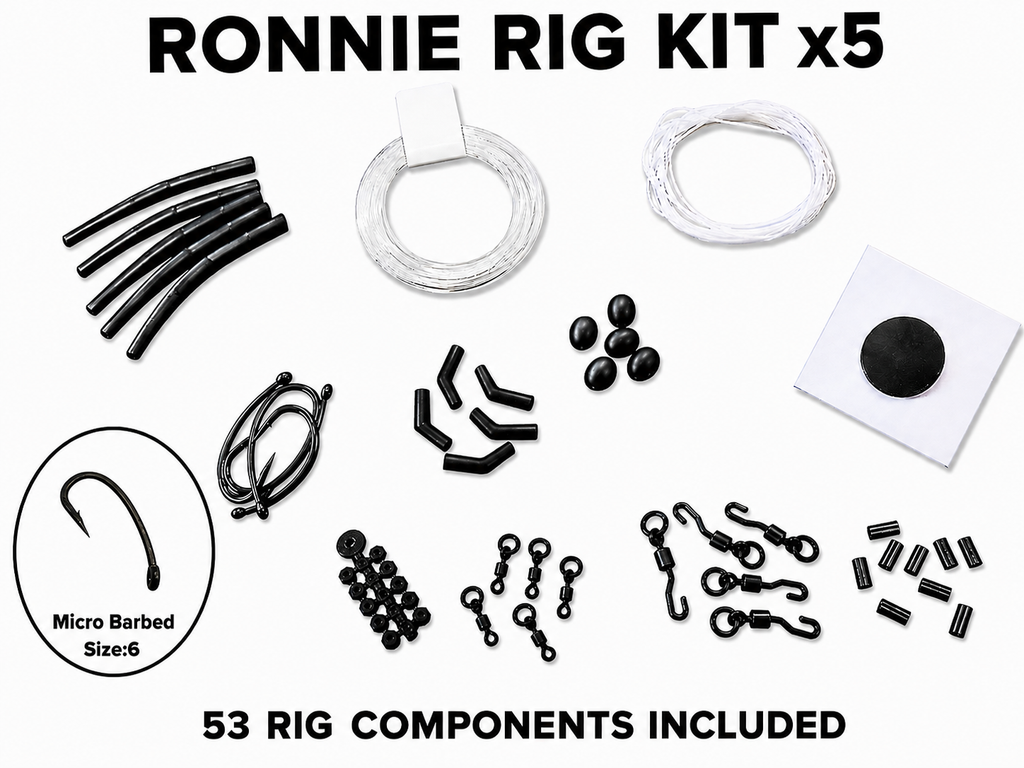 Ronnie Rig Kit x5 – Curve Size 6 Micro Barbed Carp Fishing Rigs