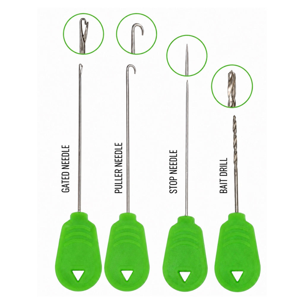 Baiting Needle Set x4 – Green. Carp Fishing Bait Needles