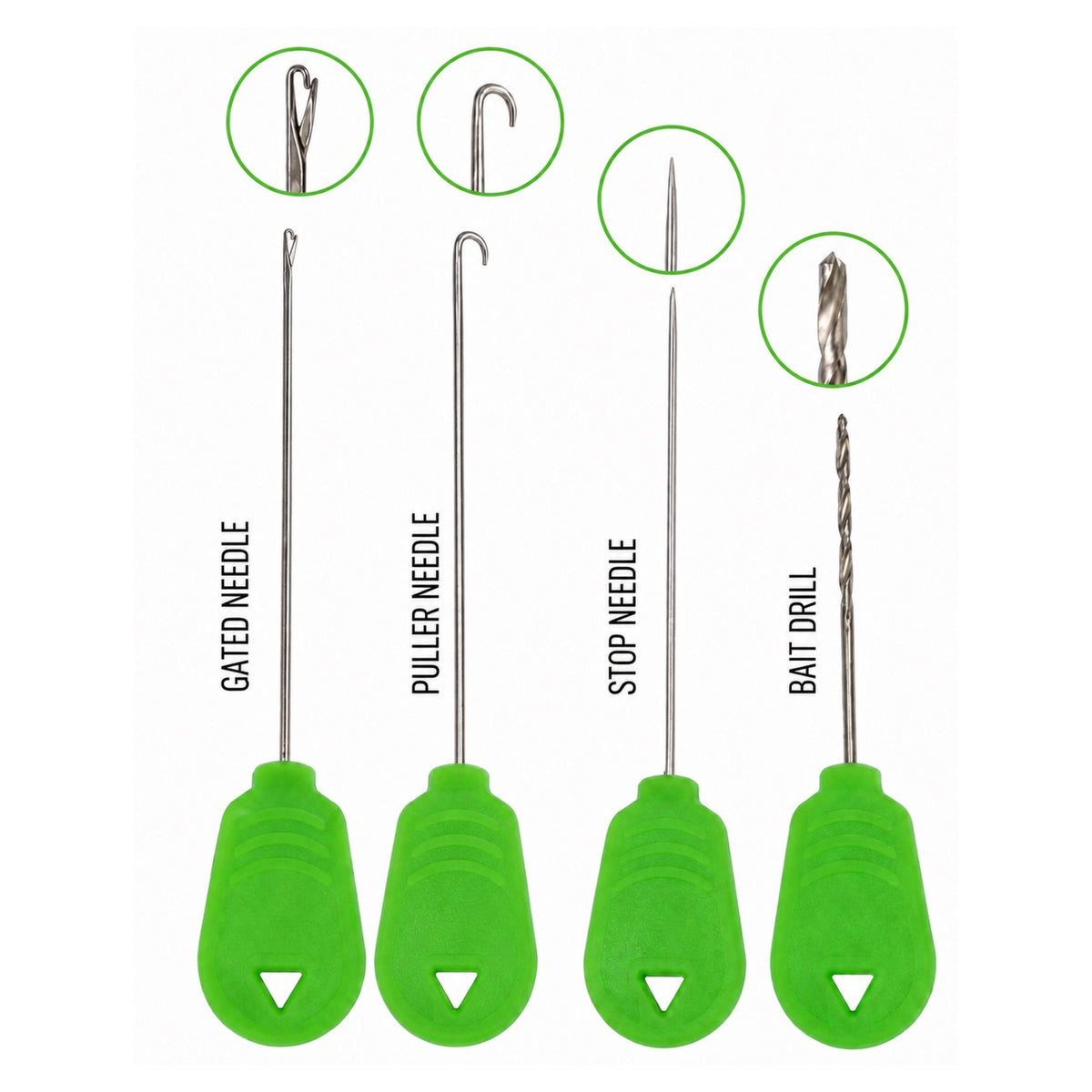 Baiting Needle Set x4 – Green. Carp Fishing Bait Needles