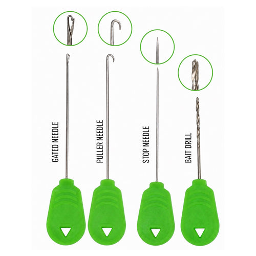 Baiting Needle Set x4 – Green. Carp Fishing Bait Needles