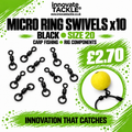 Micro Ring Swivels Black Size 20 x10 | Carp Fishing Rig Components