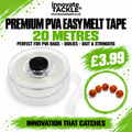 Premium PVA Easy Melt Tape 20m for Carp Fishing. Perfect for PVA Bags, Boilies, Bait & Stringers.