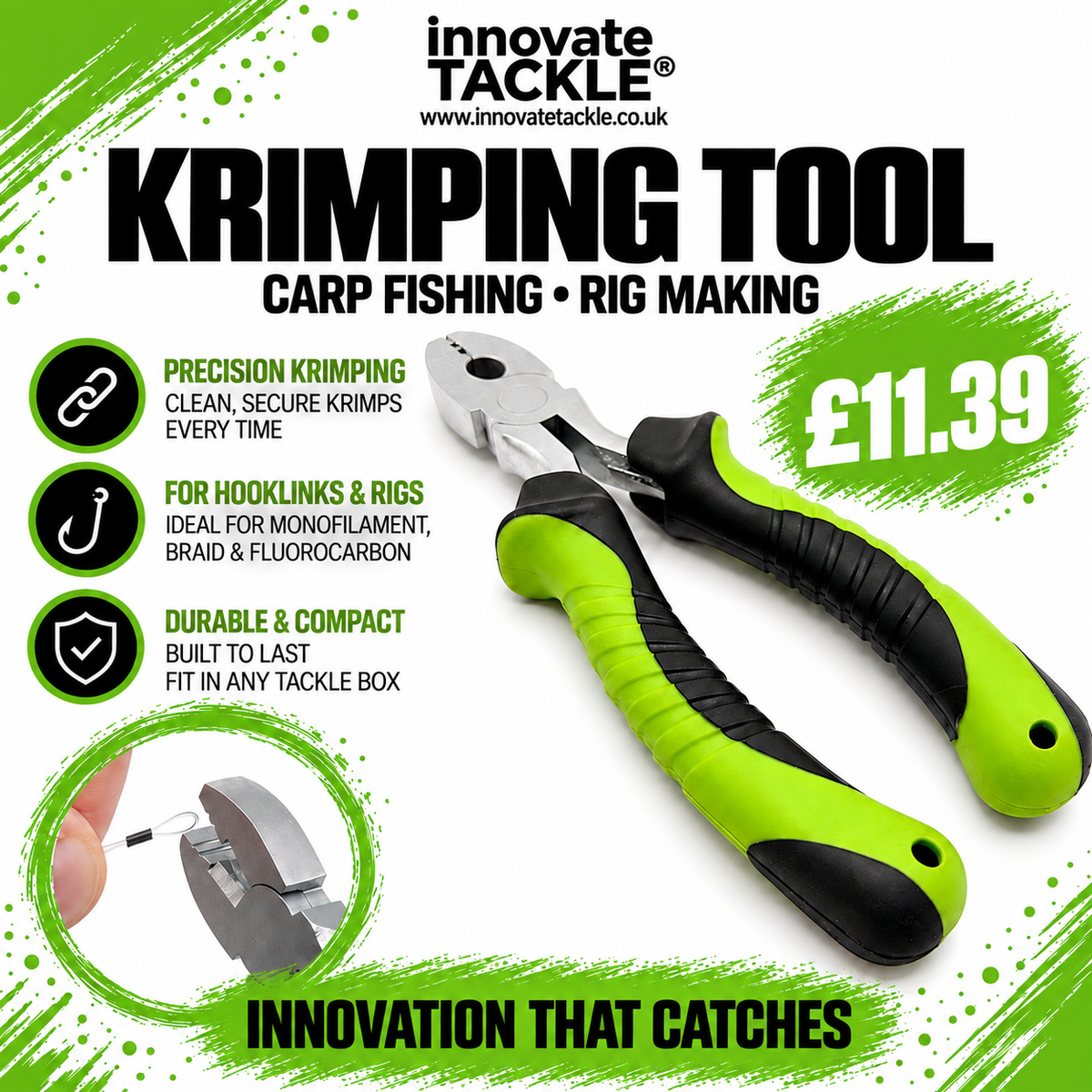 Krimping Tool – Carp Fishing Rig Making Krimping Tool for Hooklinks & Rigs