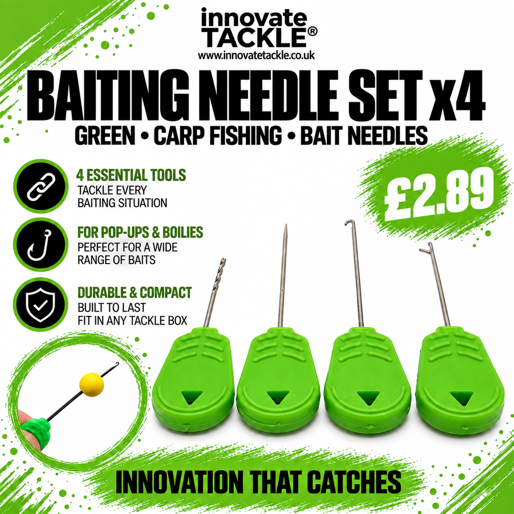 Baiting Needle Set x4 – Green. Carp Fishing Bait Needles