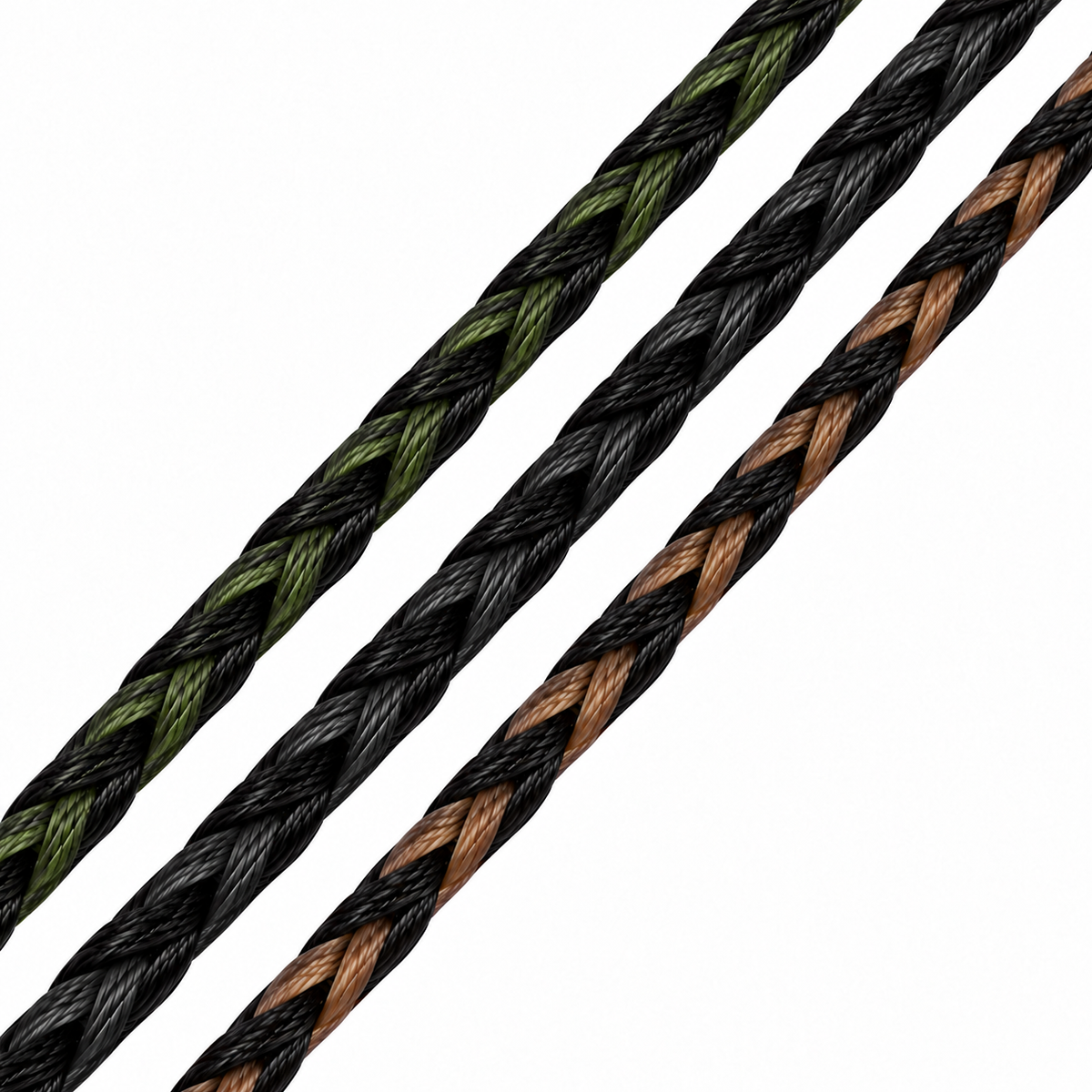 Braided Hooklink 25lb, 20m Green, Black & Brown – Super Strong Woven Design. Carp Fishing Rigs & Hooklink Braid