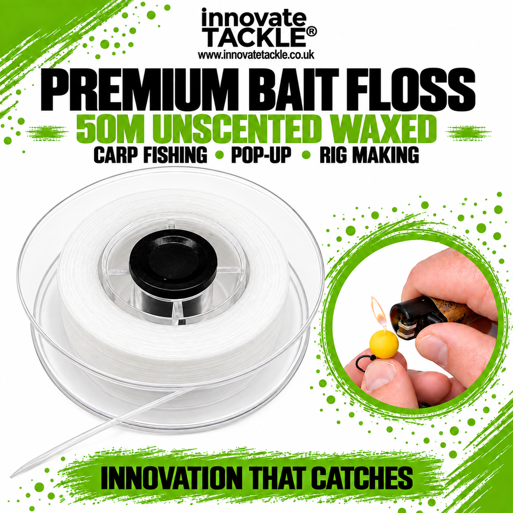 Premium Bait Floss 50m Unscented Waxed in Round Case. Carp Fishing, Pop Up, Rig Making.