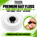 Premium Bait Floss 50m Unscented Waxed in Round Case. Carp Fishing, Pop Up, Rig Making.