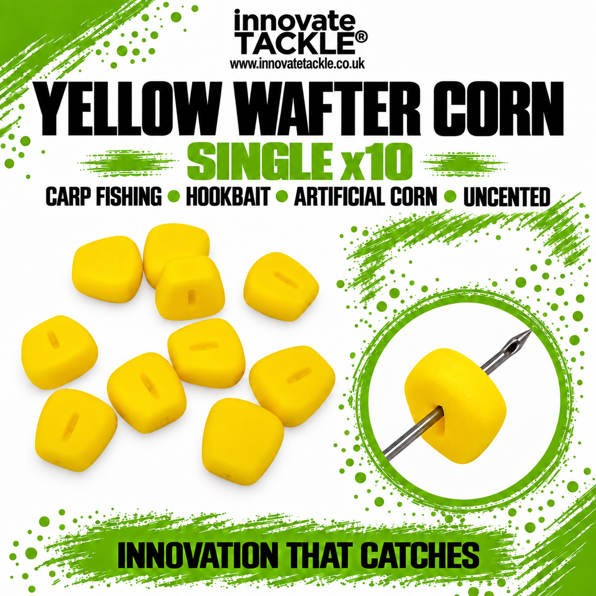 Yellow Wafter Corn – Single x10 | Artificial Carp Fishing Hookbait