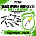 Black Spinner Swivels (No big ring) Size 11 x10 – No Big Ring – Carp Fishing Ronnie Rig Components
