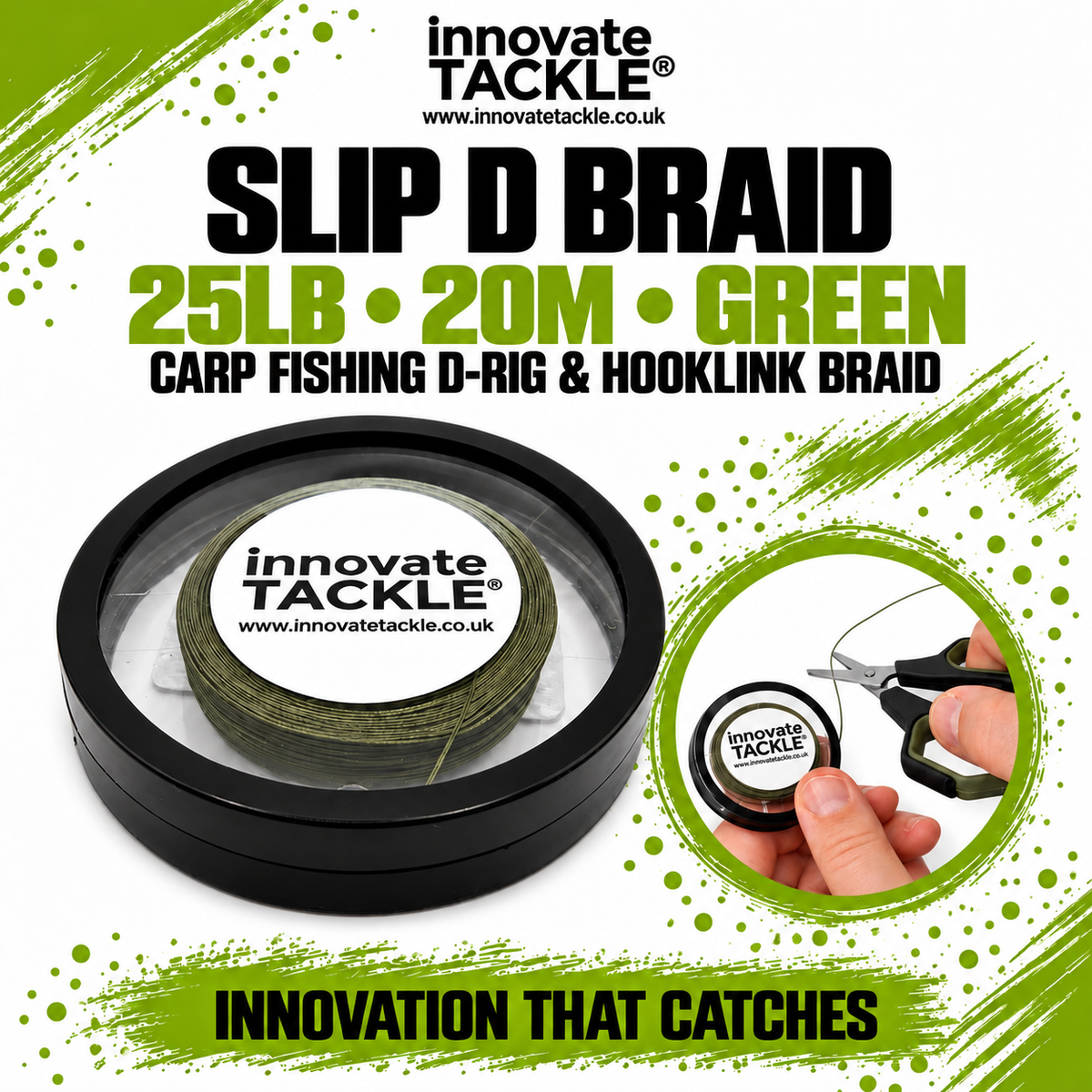 Slip D Braid 25lb 20m Green – Carp Fishing D-Rig & Hooklink Braid
