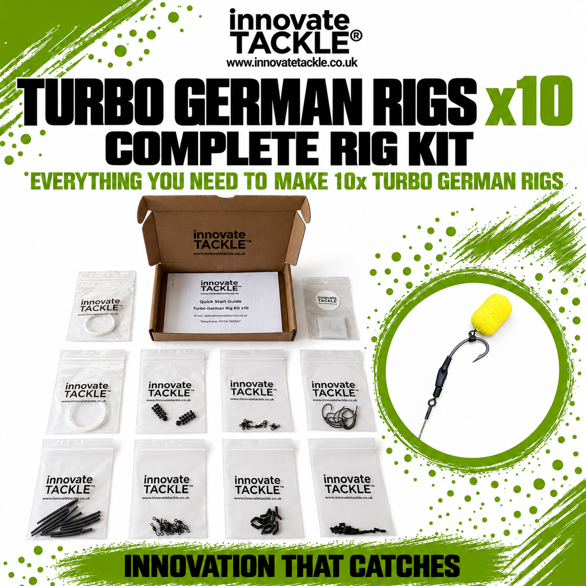 RIG KITS: Turbo German x10 – Curve Hook Carp Fishing Rigs